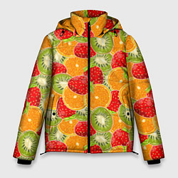 Мужская зимняя куртка Сочные фрукты и ягоды