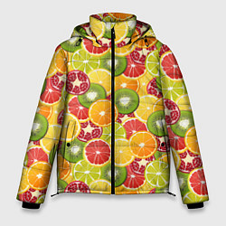 Мужская зимняя куртка Фон с экзотическими фруктами