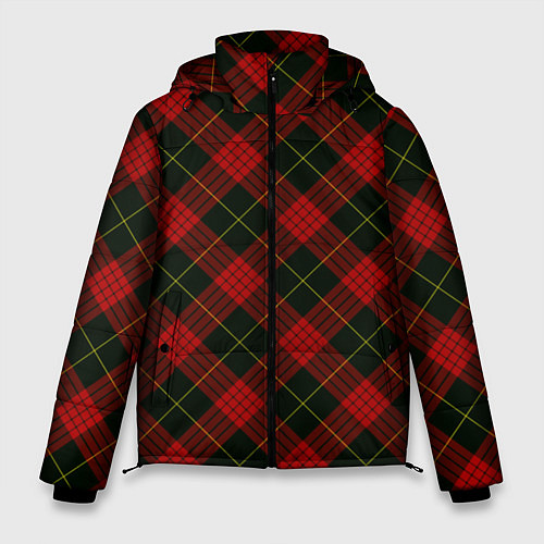 Мужская зимняя куртка Красно-зелёный клетчатый / 3D-Красный – фото 1