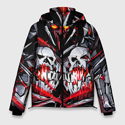 Куртка зимняя мужская Красные адские черепа, цвет: 3D-черный