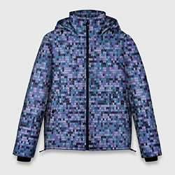 Мужская зимняя куртка Синий узор вязанного трикотажного полотна