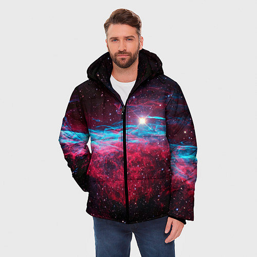 Мужская зимняя куртка Uy scuti star - neon space / 3D-Светло-серый – фото 3