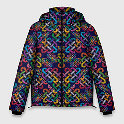 Куртка зимняя мужская Вышитый узор, цвет: 3D-черный