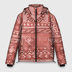 Мужская зимняя куртка Красный славянский орнамент