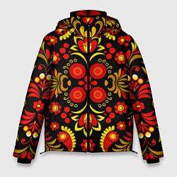 Куртка зимняя мужская Хохломской народный орнамент - Россия, цвет: 3D-светло-серый