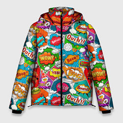 Куртка зимняя мужская Bang Boom Ouch pop art pattern, цвет: 3D-черный