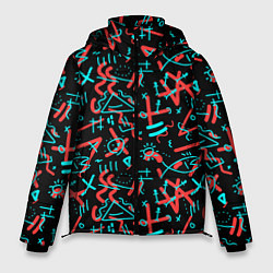 Мужская зимняя куртка Цветные геометрические каракули