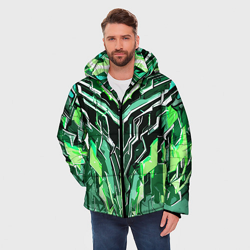 Мужская зимняя куртка Зелёный камень / 3D-Черный – фото 3
