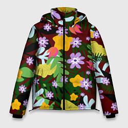 Мужская зимняя куртка Гавайская цветочная расцветка