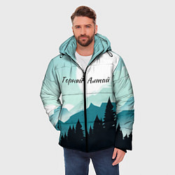 Куртка зимняя мужская Горный Алтай пейзаж, цвет: 3D-красный — фото 2