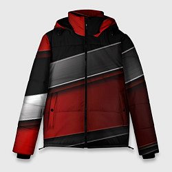 Мужская зимняя куртка Красный серый и черный