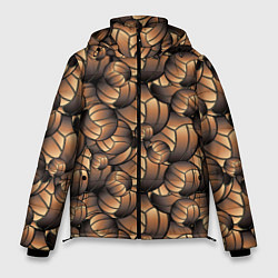 Куртка зимняя мужская Футбольные мячи узор, цвет: 3D-светло-серый