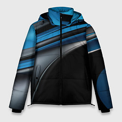 Мужская зимняя куртка Синяя и черная абстракция геометрическая