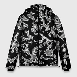 Куртка зимняя мужская Капли жидкого металла - камуфляж на чёрном, цвет: 3D-черный