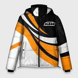 Куртка зимняя мужская КТМ - оранжевые вставки, цвет: 3D-черный
