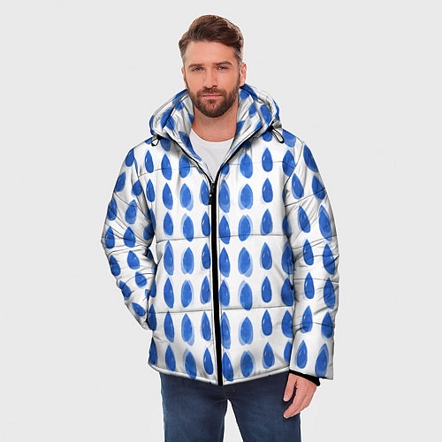 Мужская зимняя куртка Акварельный дождь / 3D-Черный – фото 3