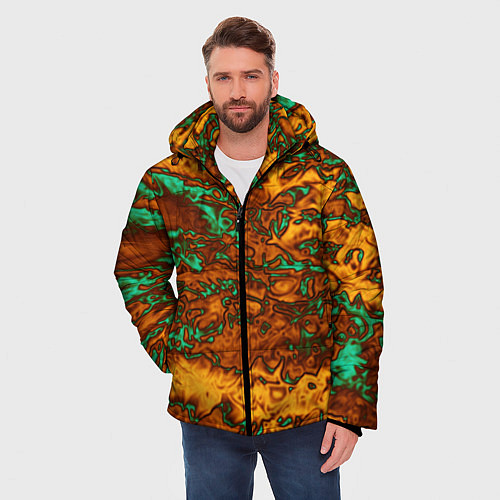 Мужская зимняя куртка Неон и медь / 3D-Черный – фото 3