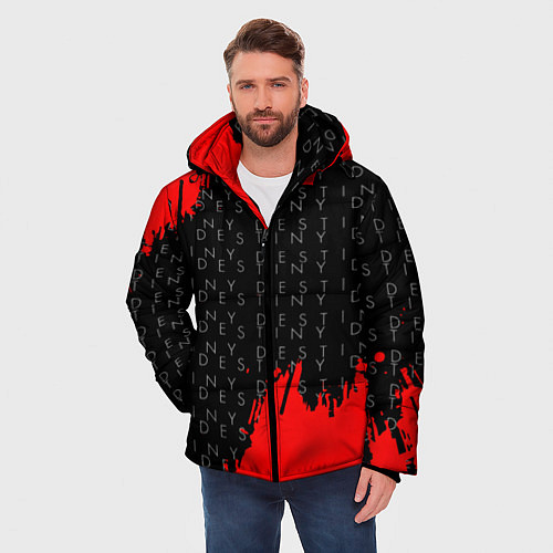 Мужская зимняя куртка Дестини паттерн шутер краски / 3D-Черный – фото 3