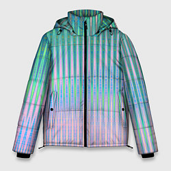 Мужская зимняя куртка Голографический эффект светлых тонов полос