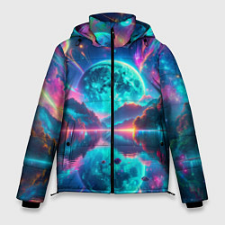Куртка зимняя мужская Неоновая луна, цвет: 3D-светло-серый