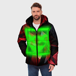 Куртка зимняя мужская Неоновый квадрат, цвет: 3D-черный — фото 2