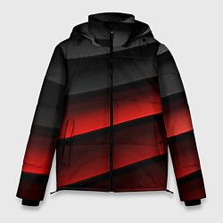 Куртка зимняя мужская Черно-красный объемный градиент, цвет: 3D-светло-серый