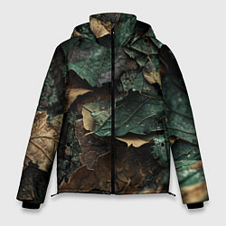 Мужская зимняя куртка Реалистичный камуфляж из листьев
