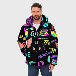 Куртка зимняя мужская 6ix9ine logo rap bend, цвет: 3D-черный — фото 2