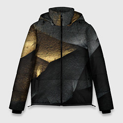 Мужская зимняя куртка Черная текстура с золотистым напылением