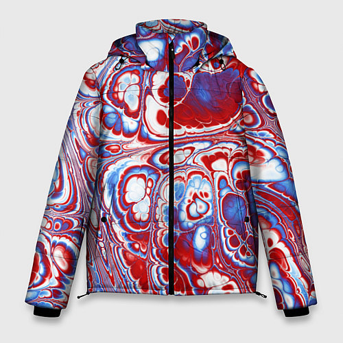 Мужская зимняя куртка Абстрактный разноцветный паттерн / 3D-Красный – фото 1