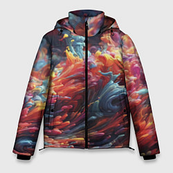 Куртка зимняя мужская Многоцветный дым, цвет: 3D-красный