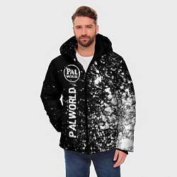 Куртка зимняя мужская Palworld glitch на темном фоне по-вертикали, цвет: 3D-черный — фото 2