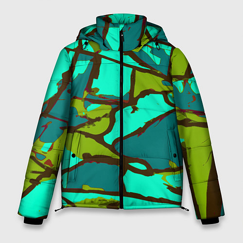 Мужская зимняя куртка Цветная геометрия / 3D-Светло-серый – фото 1