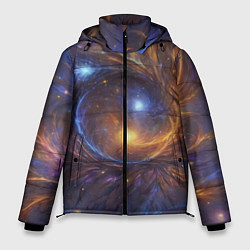 Куртка зимняя мужская Открытая манипура чакра - космическая, цвет: 3D-черный