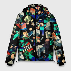 Куртка зимняя мужская Майнкрафт персонажи, цвет: 3D-светло-серый