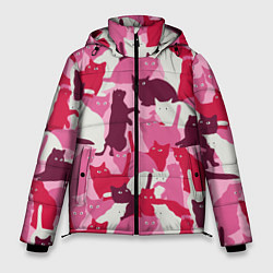 Мужская зимняя куртка Розовый кошачий камуфляж