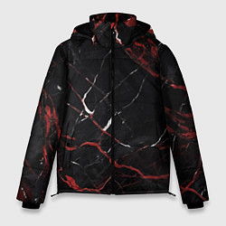 Мужская зимняя куртка Черно-красный мрамор