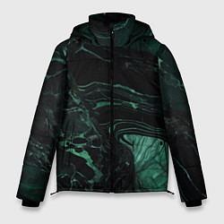 Мужская зимняя куртка Черно-зеленый мрамор