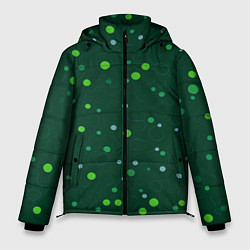 Мужская зимняя куртка Прикольный горошек зелёный