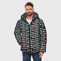 Куртка зимняя мужская Kojima glitch pattern studio, цвет: 3D-светло-серый — фото 2