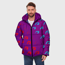 Куртка зимняя мужская НФС лого градиент текстура, цвет: 3D-красный — фото 2