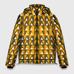 Мужская зимняя куртка Узор из треугольников жёлтый