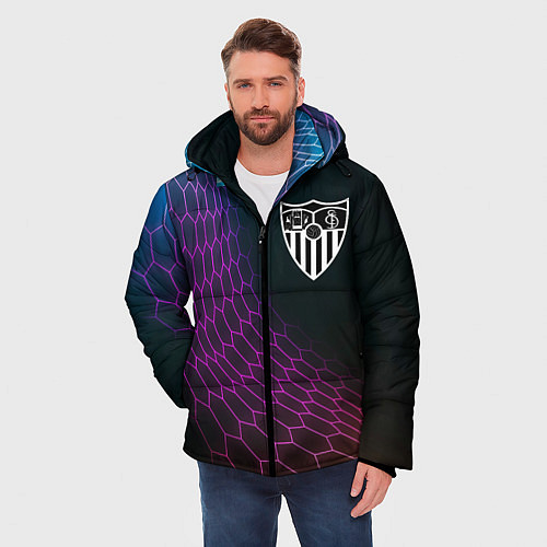Мужская зимняя куртка Sevilla футбольная сетка / 3D-Черный – фото 3