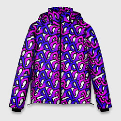 Мужская зимняя куртка Фиолетовый узор и чёрная обводка