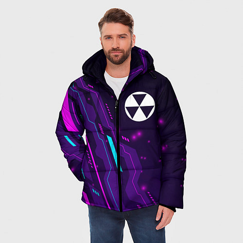 Мужская зимняя куртка Fallout neon gaming / 3D-Черный – фото 3