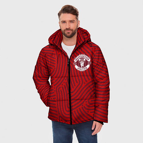 Мужская зимняя куртка Manchester United отпечатки / 3D-Красный – фото 3