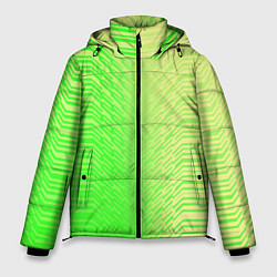 Мужская зимняя куртка Зелёные градиентные линии