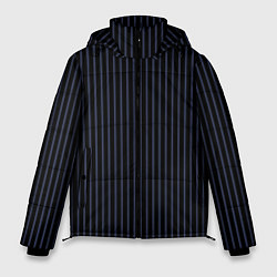 Куртка зимняя мужская Тёмный синий в полоску, цвет: 3D-черный