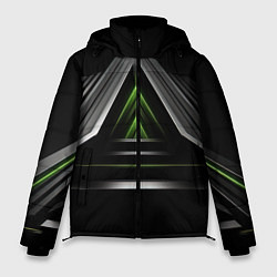 Мужская зимняя куртка Black green abstract nvidia style