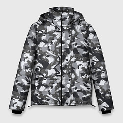 Мужская зимняя куртка Пиксельный камуфляж серого цвета